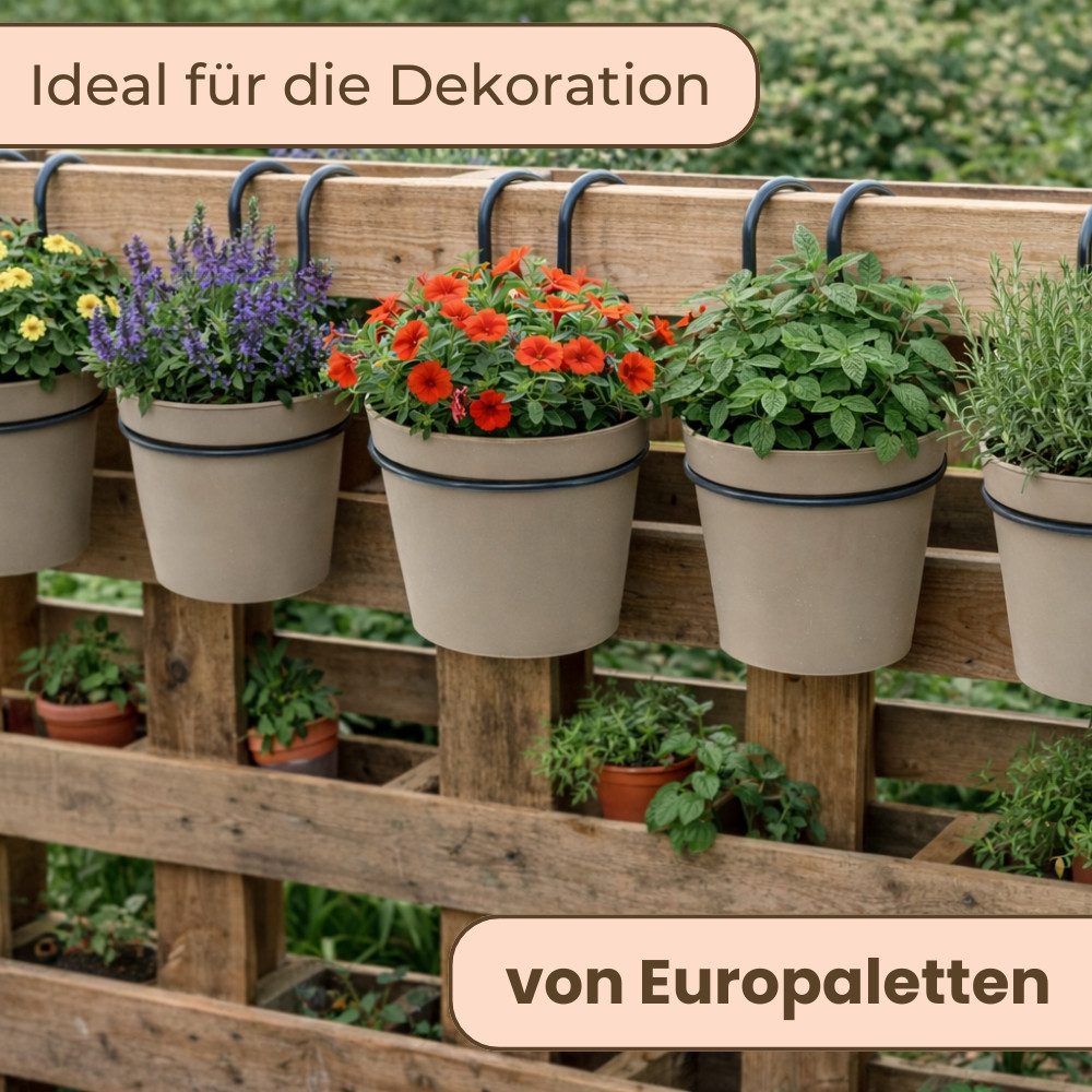 GarPet Blumentopf Hängender Blumentopf 4er Set Hängeblumentopf Blumentopf zum Einhängen