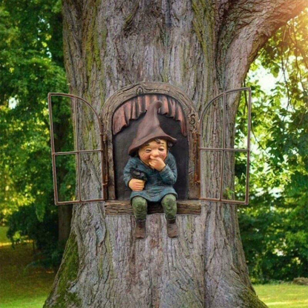 NUODWELL Gartenfigur Gartenzwerg Hängende Gartenzwerge Baum günstig online kaufen