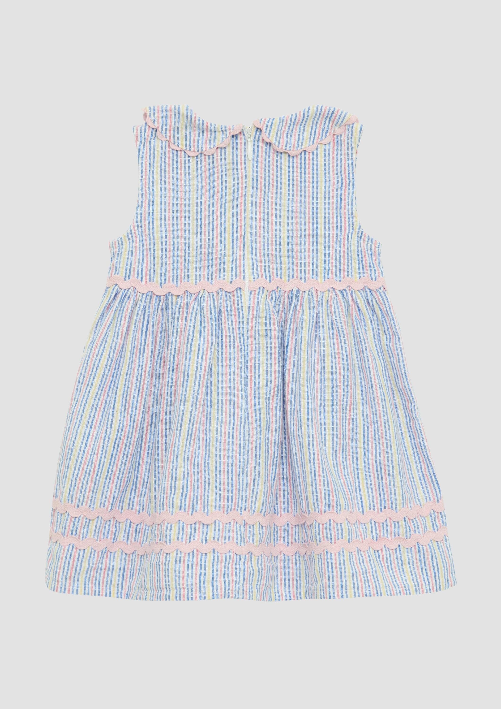 s.Oliver Minikleid Kleid Gestreiftes Kleid in Leinenoptik mit Bubikragen