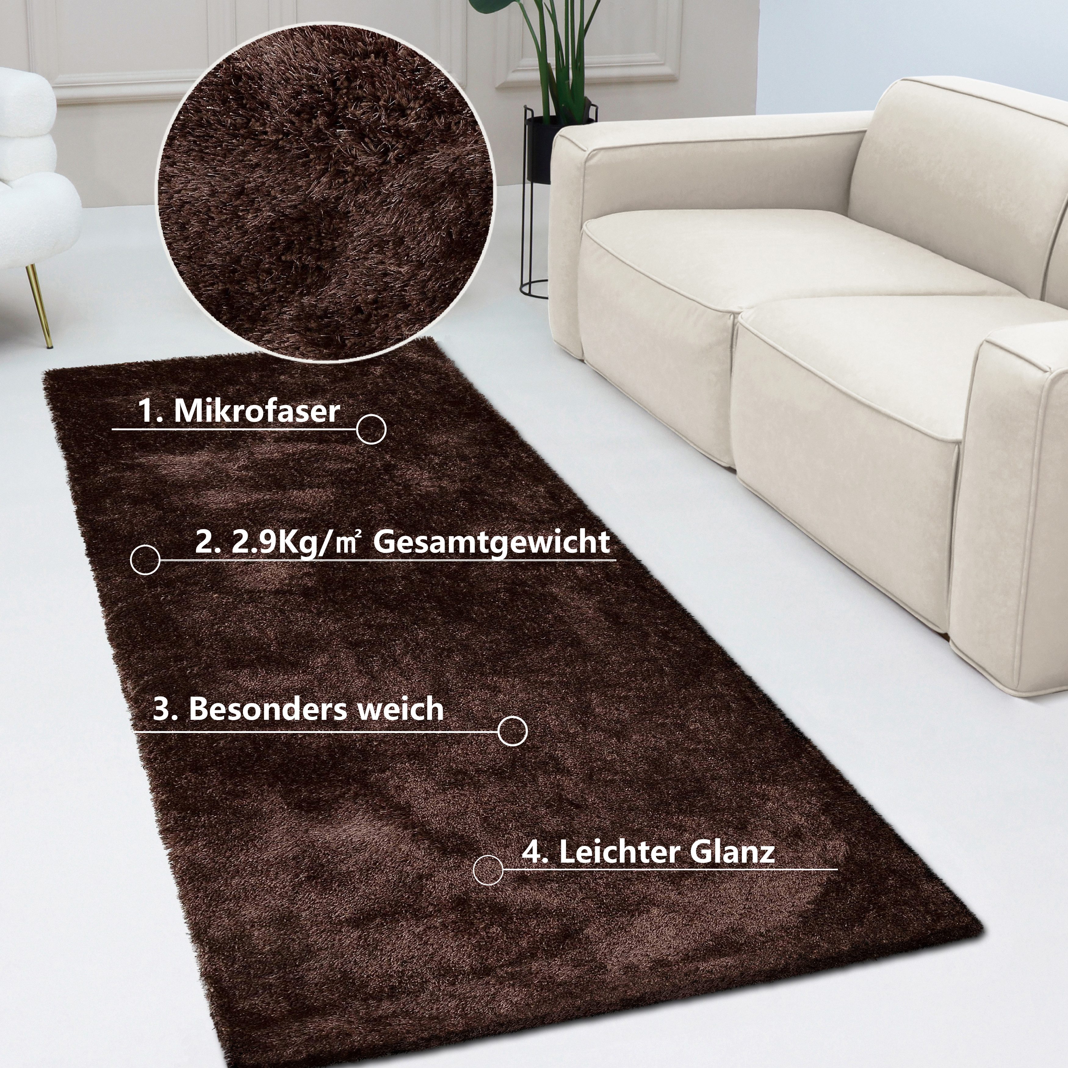 Bruno Banani Hochflor-Läufer Dana Teppich, Kundenliebling, günstig online kaufen