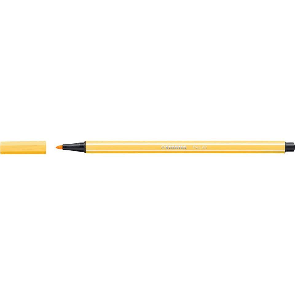 Filzstift, 68 Pen Faserschreiber Fasermaler STABILO 68/44 Fineliner gelb Tinte Stabilo auf Wasserbasis mm 1