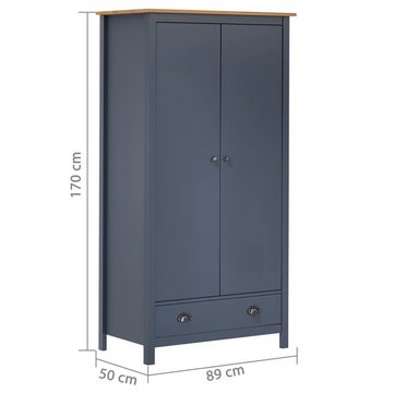 DOTMALL Kleiderschrank Drehtürenschrank aus Massivholz Kiefer mit 2 Türen 89x50x170cm