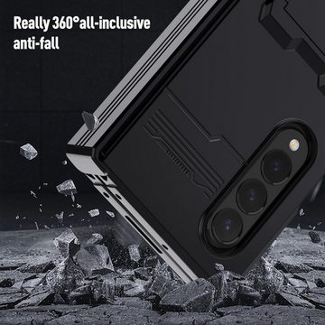 Wigento Handyhülle Für Samsung Galaxy Z Fold4 5G Design King Kong All-round Anti-Fall Handy Tasche Hülle Etuis Silber