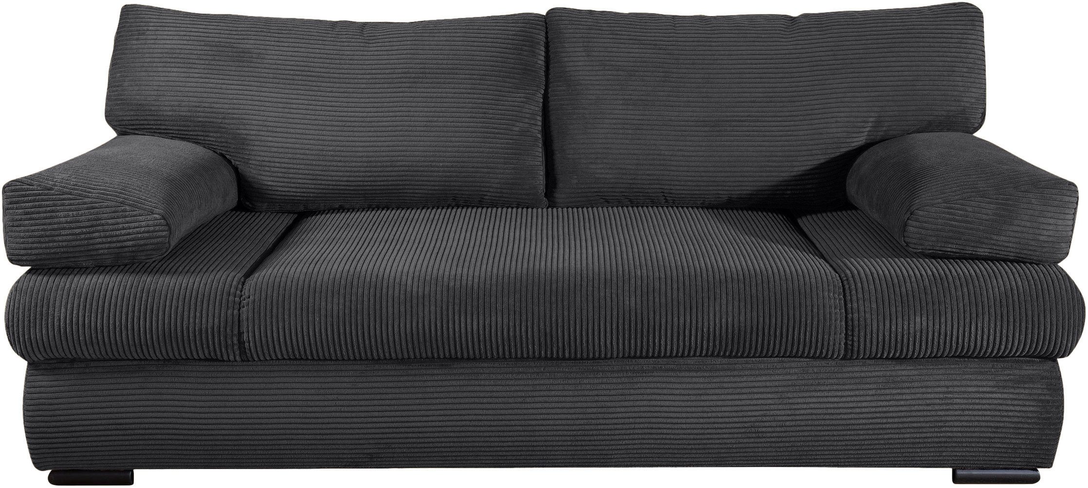 COLLECTION AB Schlafsofa Tina Breite 200 cm, Liegefl. 146x200 cm, mit Bettfunktion, Bettkasten & 2 Armlehnenkissen, Bonell-Federkern