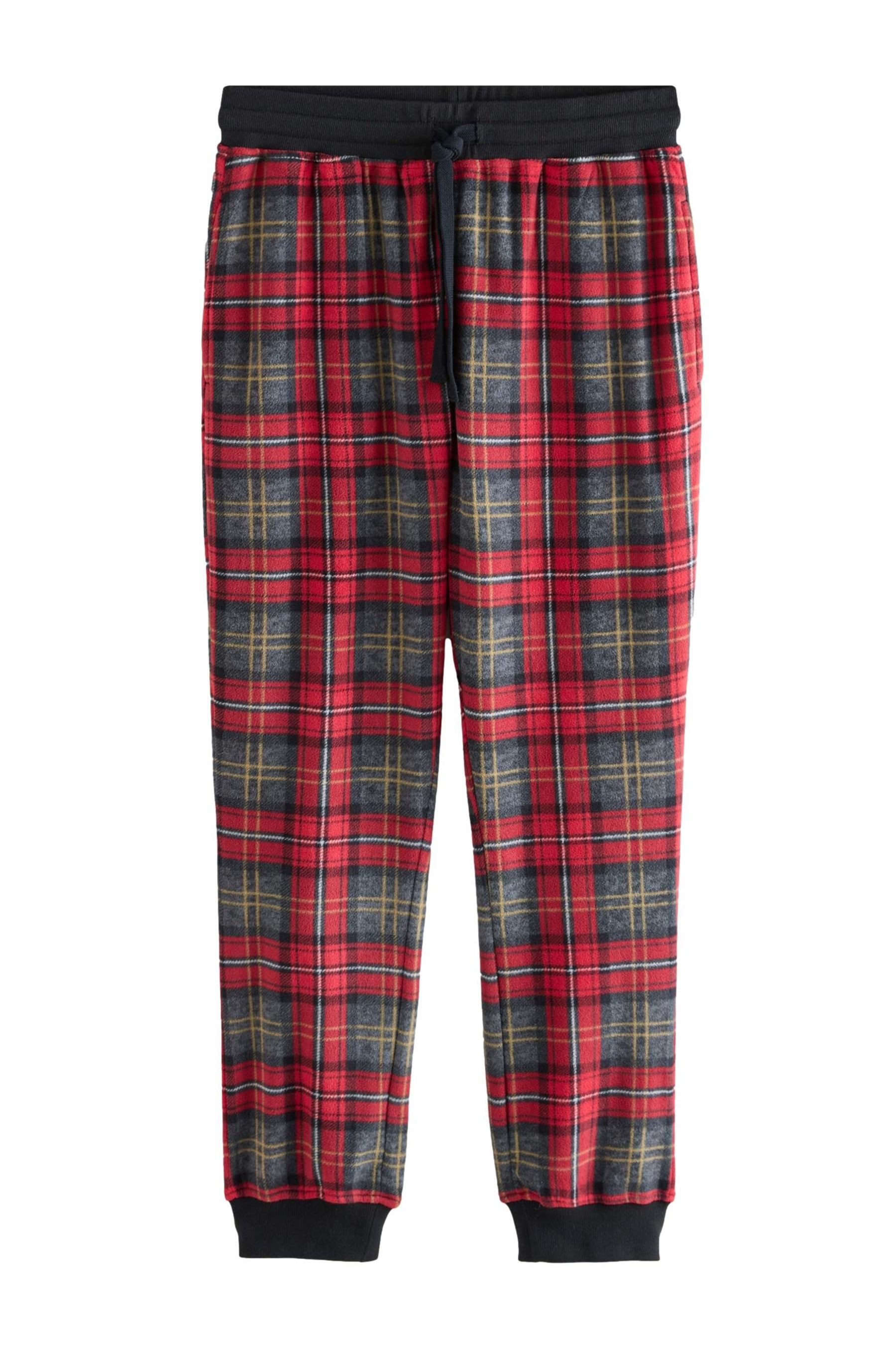 Pyjamahose Thermofleece-Schlafanzughose mit Bündchen + Karos