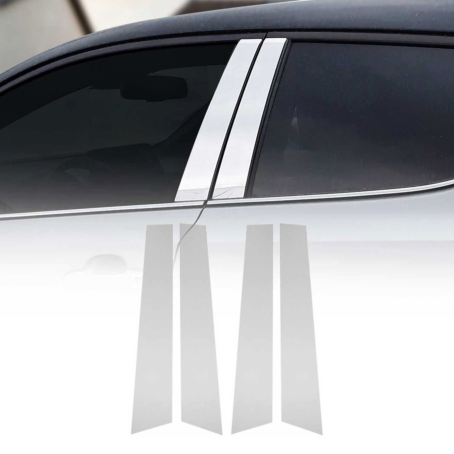 OMAC Zierleisten-Aufkleber B-Säule Türsäulen für VW Golf 2012-2019 Edelstahl Silber 4tlg, (4tlg), Langlebig,Einfache Reinigung,Einfache Installation,Rostbeständig