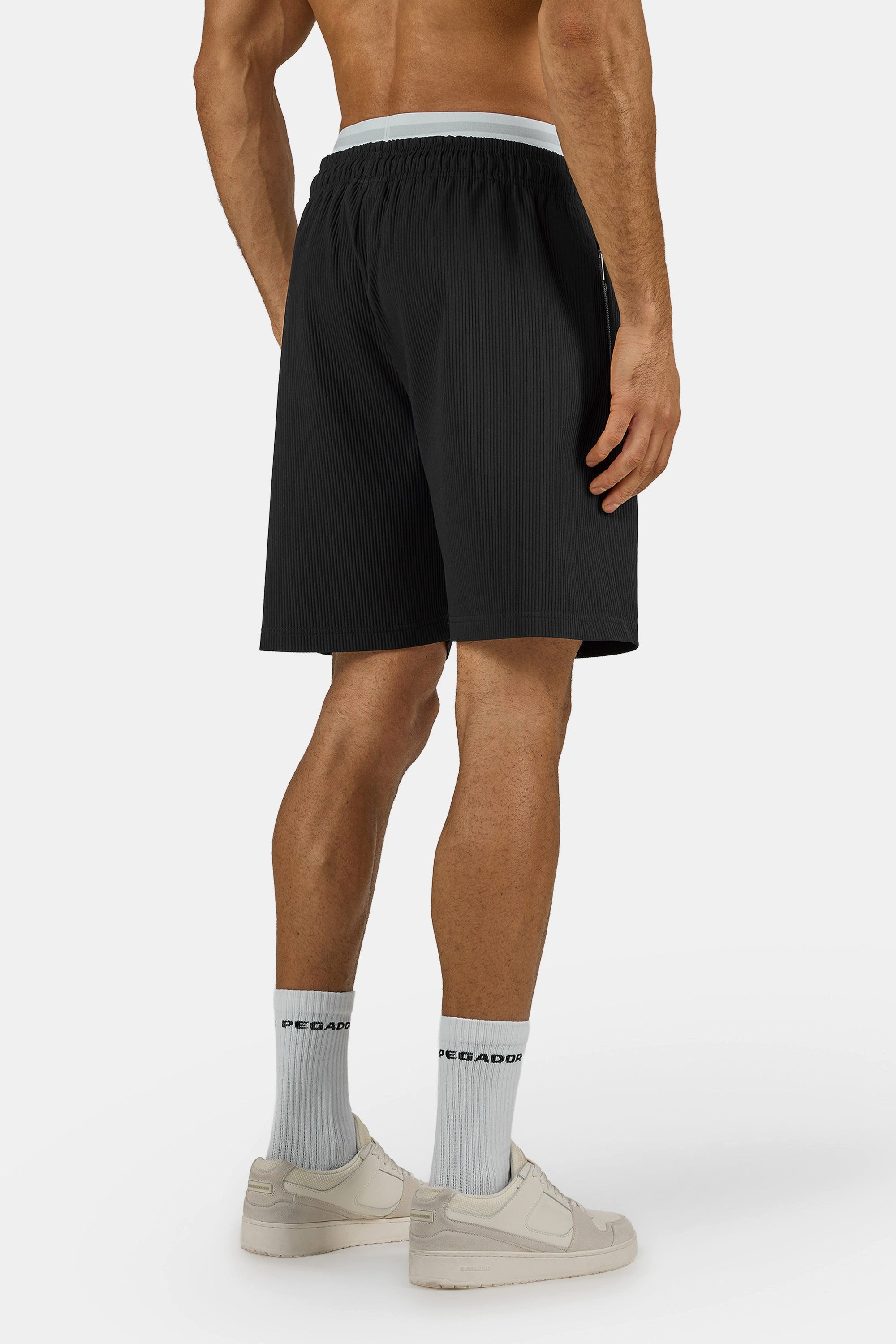 PEGADOR Shorts TROY PLISSEE SHORTS Baumwollmischung, regular fit