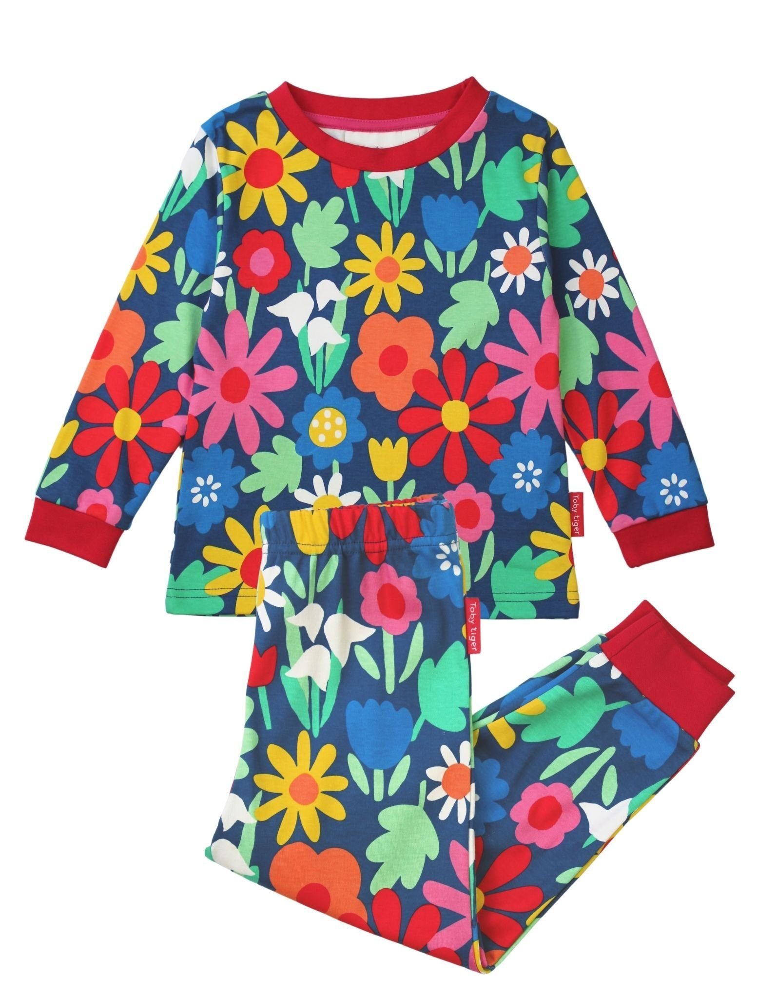Toby Tiger Schlafanzug Schlafanzug mit Blumen Print