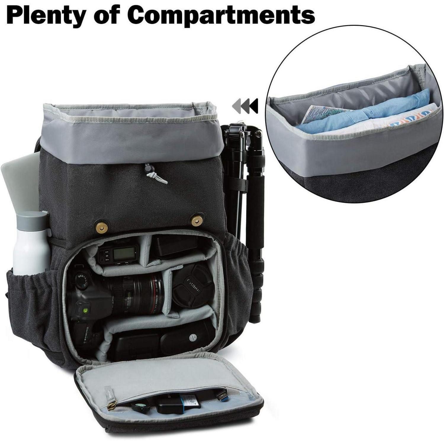 LuxusKollektion Fotorucksack Fotorucksack DSLR Kamerarucksack Canvas Diebstahlsicher mit