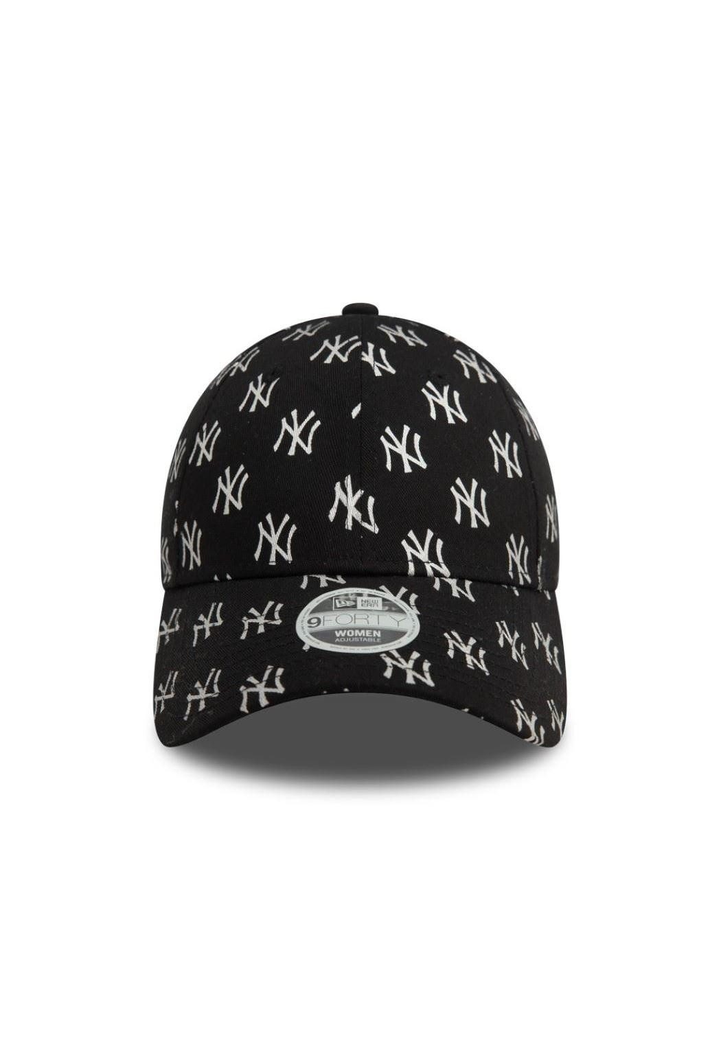 New Era Baseball Cap New York Yankees MLB Womens Metallic Mono Schwarz 9Forty Verstellbare (1-St)