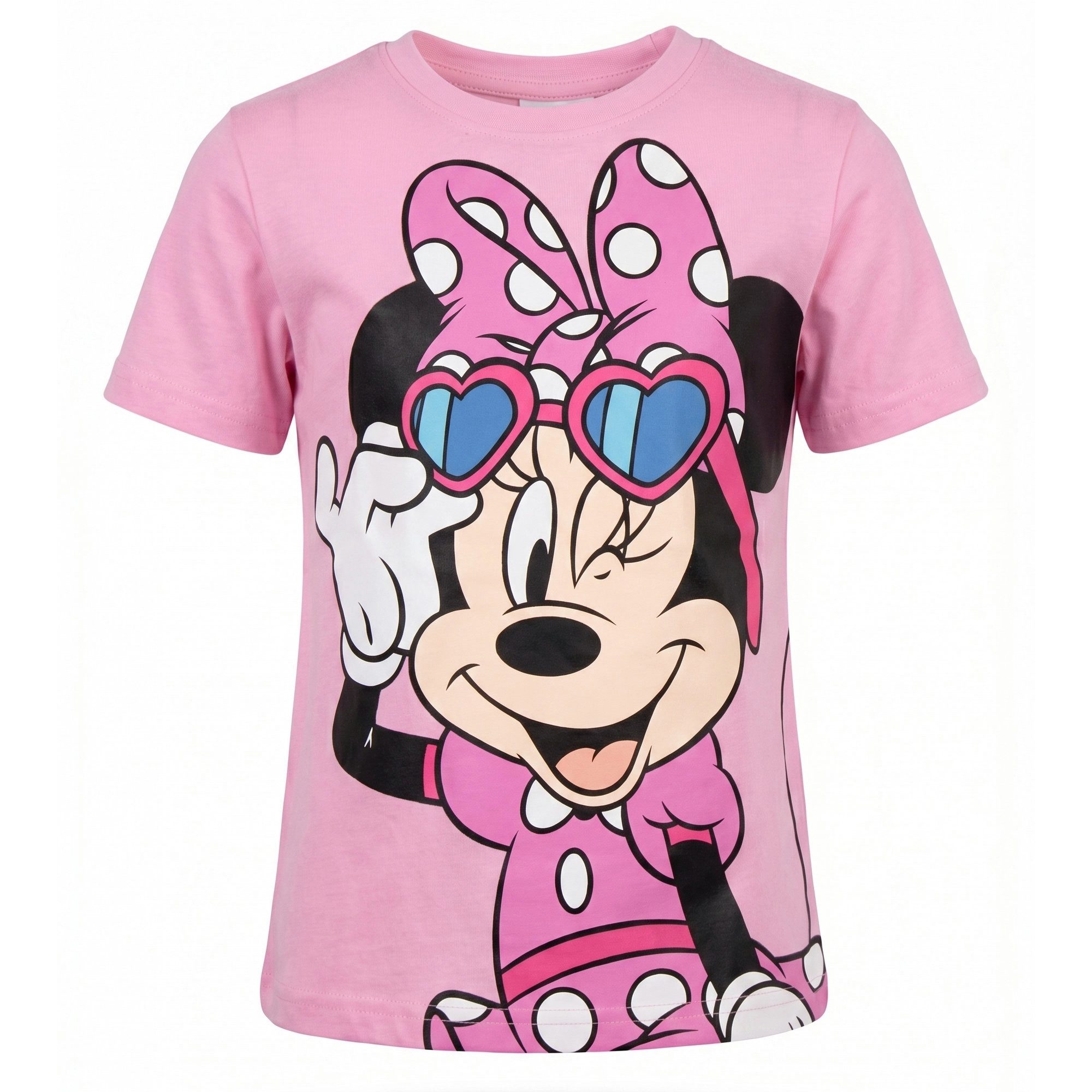Disney Print-Shirt Disney Minnie Maus Mädchen Kinder kurzarm T-Shirt (1-tlg) 100% Baumwolle, Gr. 98 bis 116