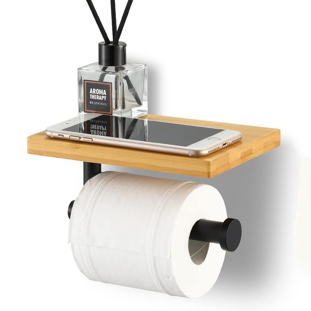 TUWENA Toilettenpapierhalter Toilettenpapierhalter mit Ablage, Edelstahl Rollenhalter für Badzimmer