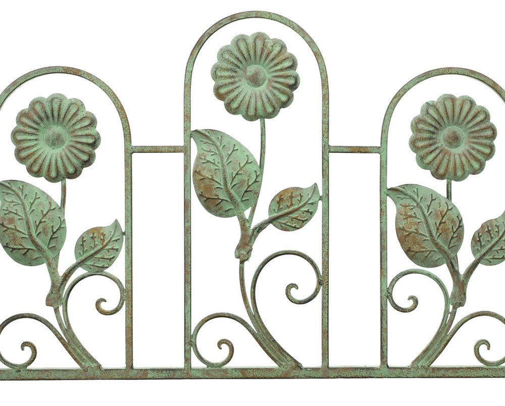 Home-trends24.de Rankgitter Blumen Metall Elemente Zaun Stecksystem mintgrün Rosteffekt