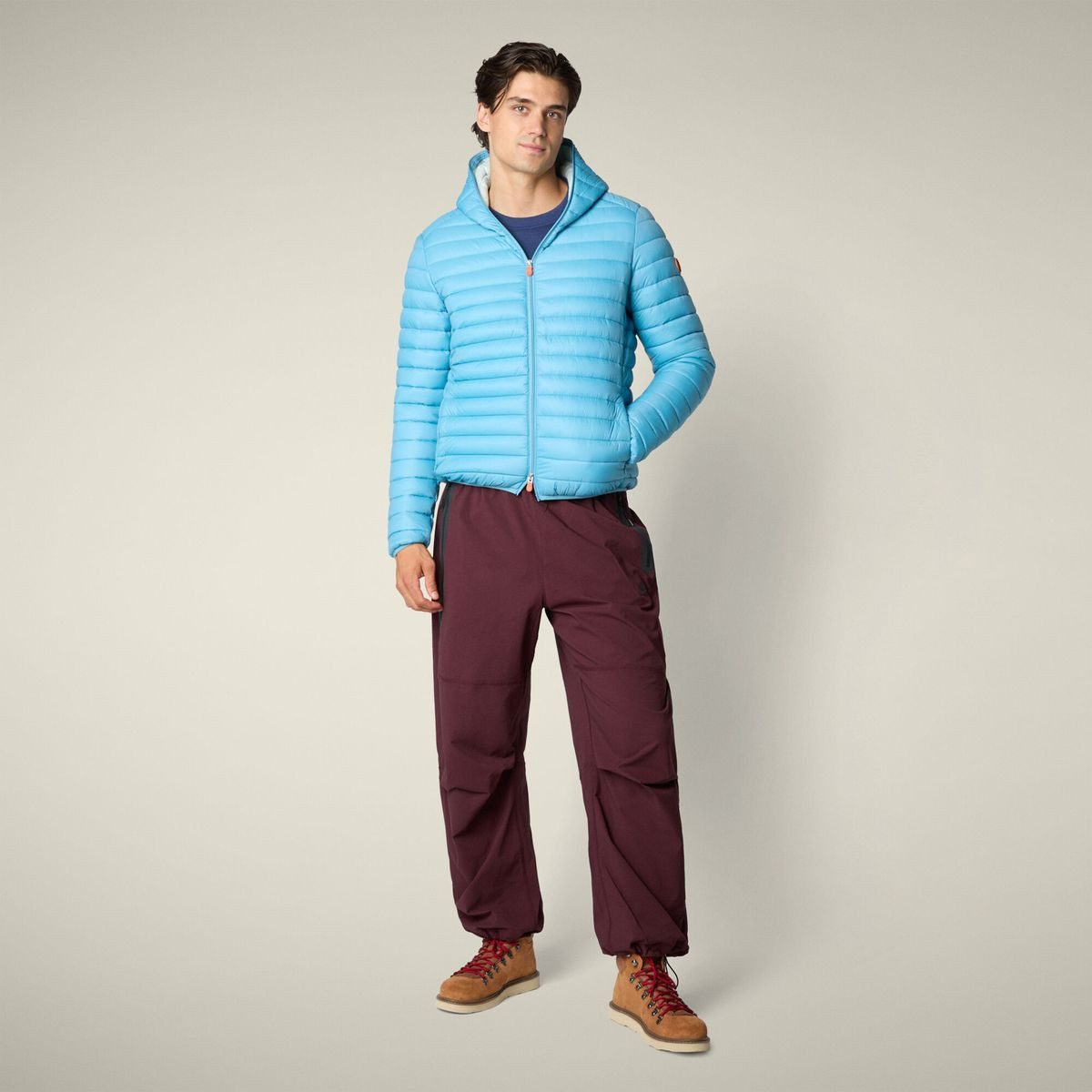 SAVE THE DUCK Steppjacke Donald Stilvolle, winddichte Herrenjacke mit Kapuze und Slim-Fit-Schnitt für
