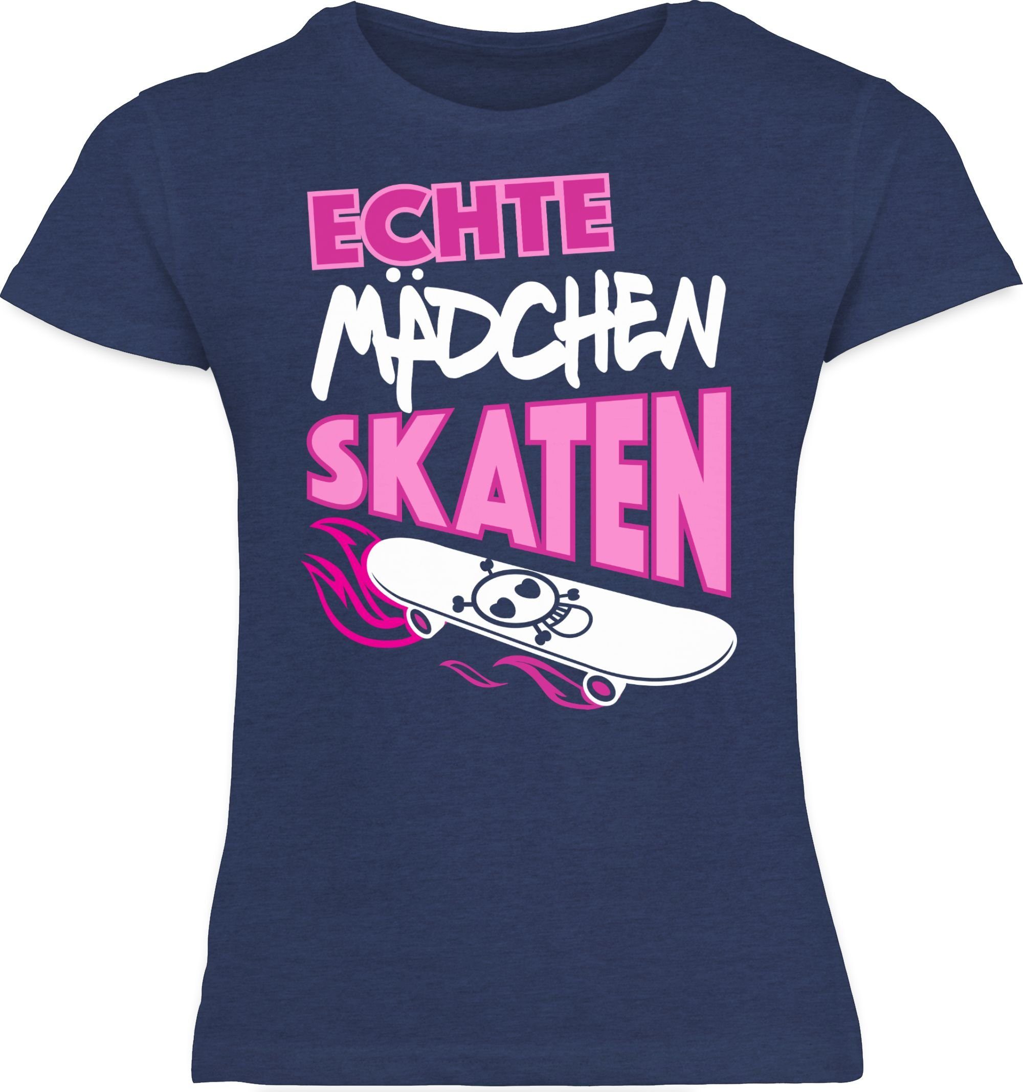 Shirtracer T-Shirt skaten Co Kinderkleidung Echte und Meliert Dunkelblau Mädchen 3