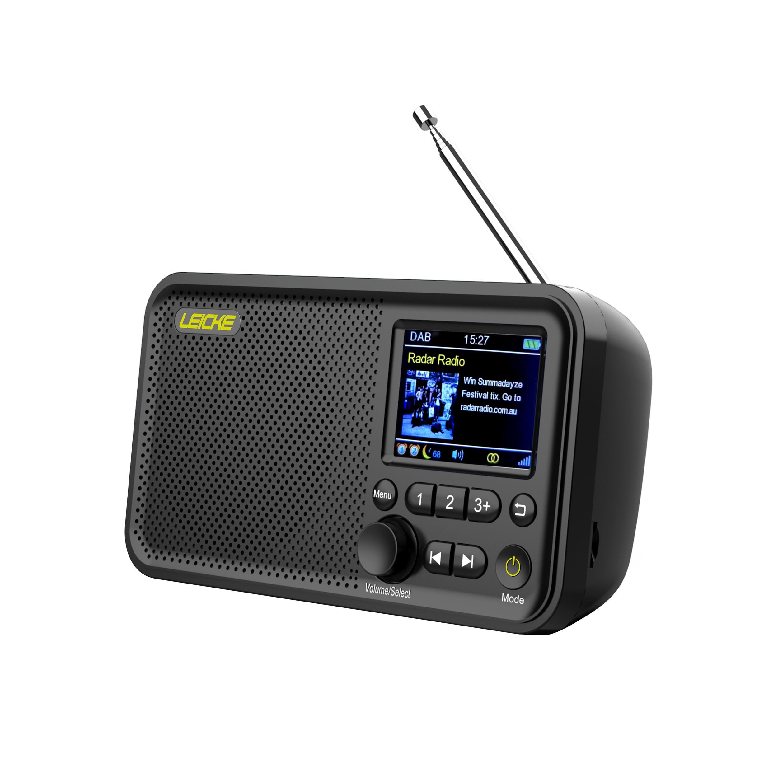 Leicke Tragbares DAB+ Radio DAB+ und UKW Radio, Küchenradio, 2,4" Farbdisplay Radio (5 W, 80 Voreinstellungen, MicroSD/TF/AUX Anschluss, Alarmfunktionen)