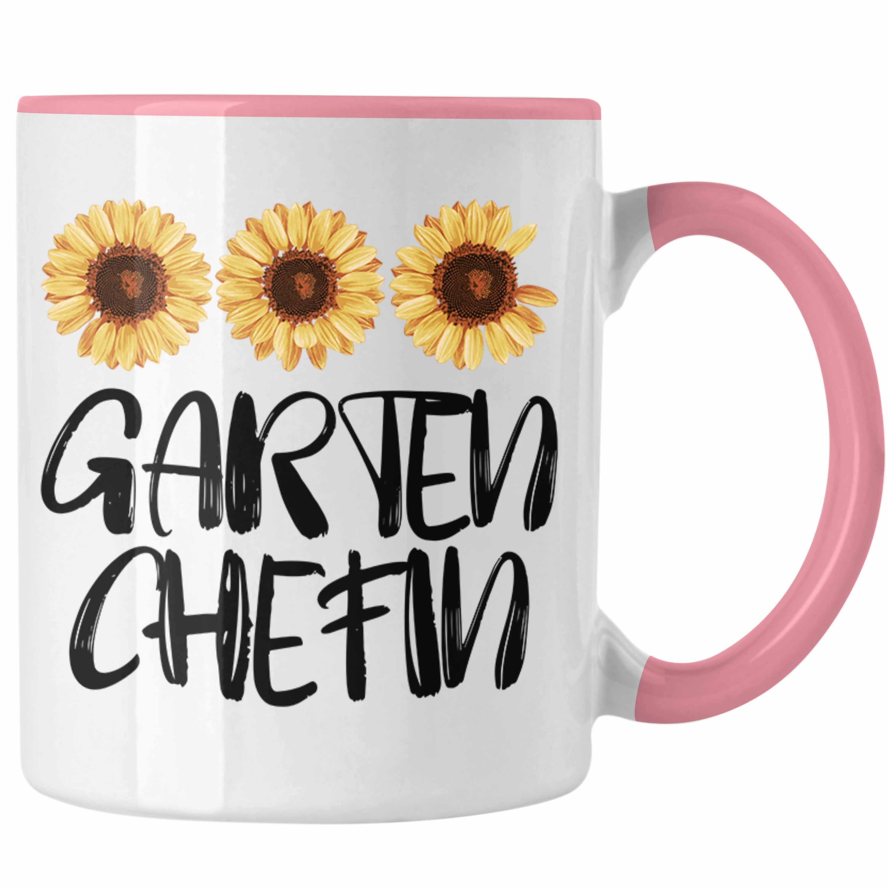 Trendation Tasse Trendation - Gärtnerin Geschenke Tasse Gärtnerinnen Lustig Spruch Garten Chefin Oma Rentnerin Mama Rosa