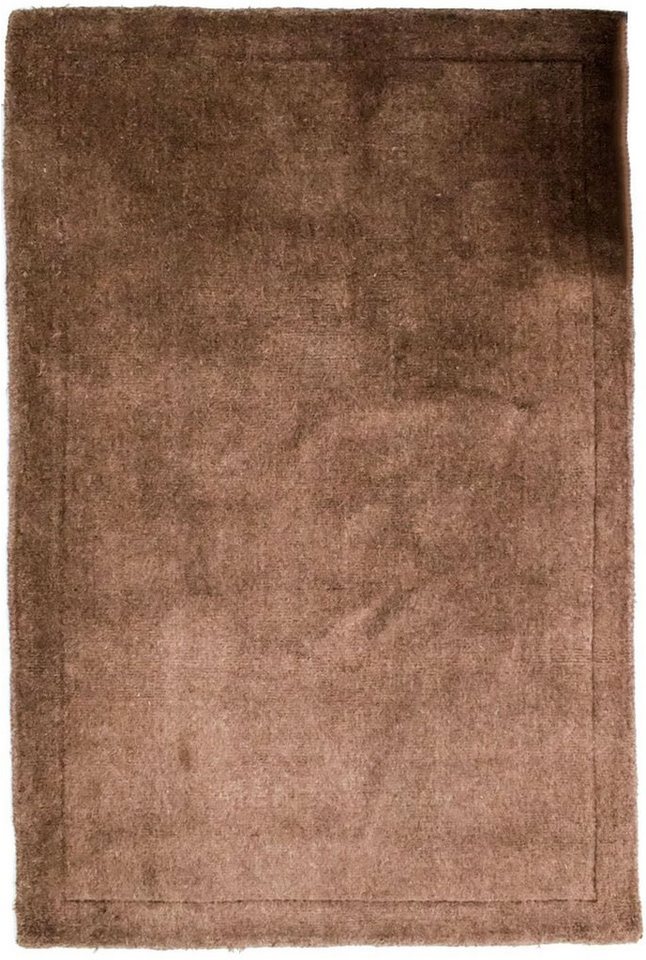 Wollteppich »Gabbeh Teppich handgetuftet braun«, morgenland, rechteckig, Höhe 15 mm, Kurzflor-HomeTrends