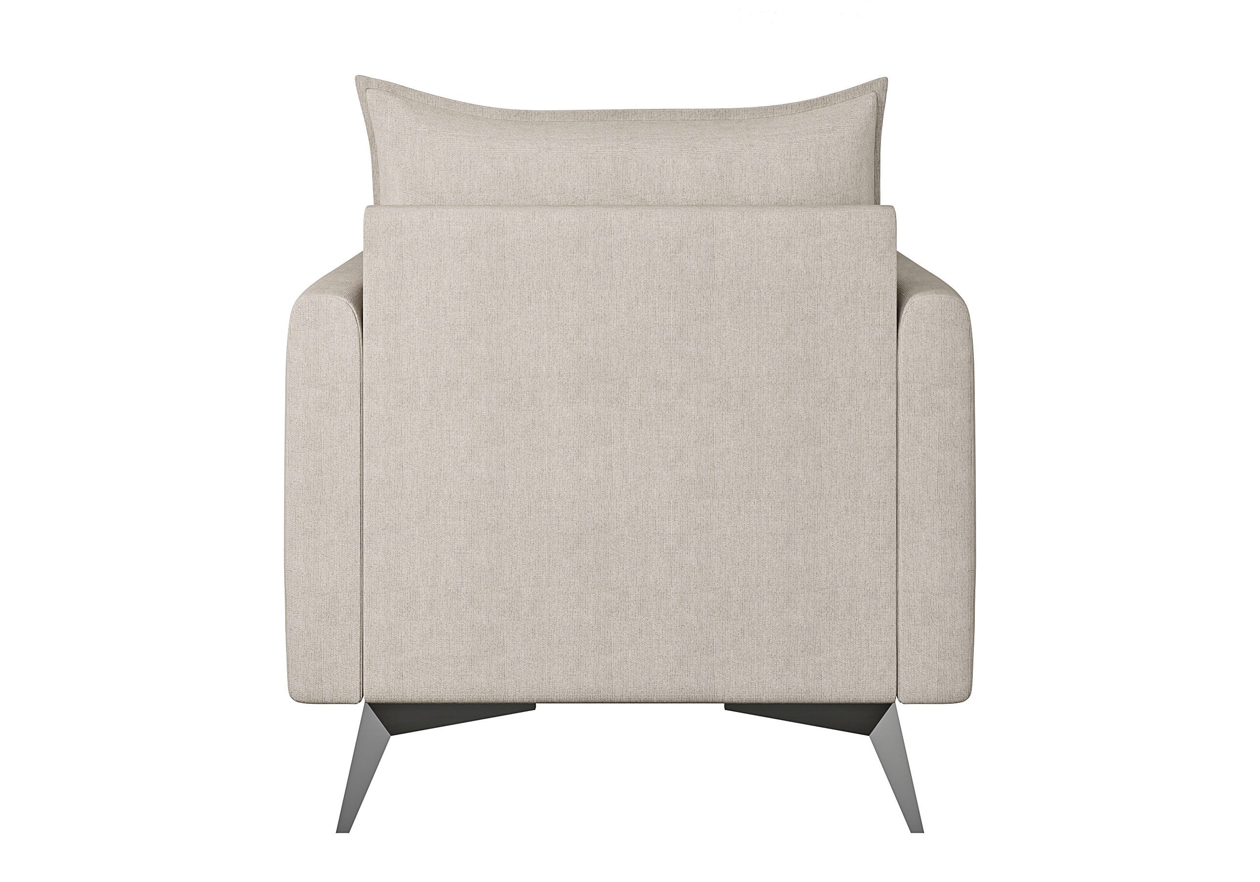Sessel Wellenfederung Möbel Azalea Beige S-Style mit Füßen, Schwarz Metall mit Modernes