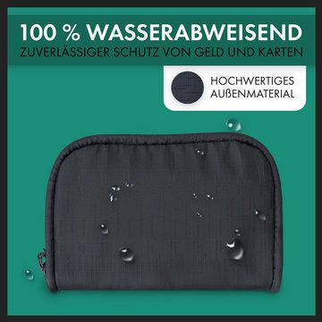 XiRRiX Kartenetui XiRRiX Karten Portemonnaie mit Reißverschluss und Münzfach (1-tlg), aus wasserabweisendem Polyester Stoff, klein und Handlich