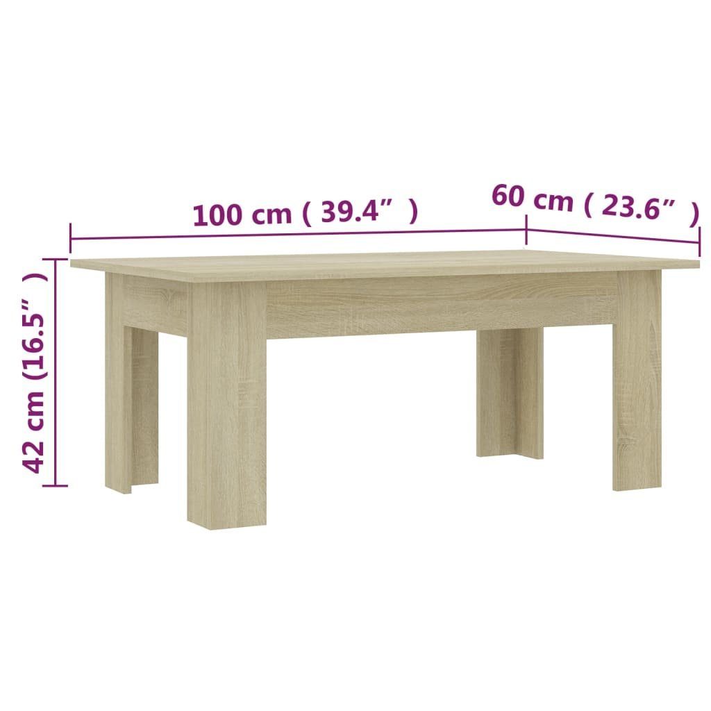 (1-St) vidaXL | Sonoma 100x60x42 Couchtisch Holzwerkstoff cm Sonoma-Eiche Eiche Sonoma Couchtisch Eiche