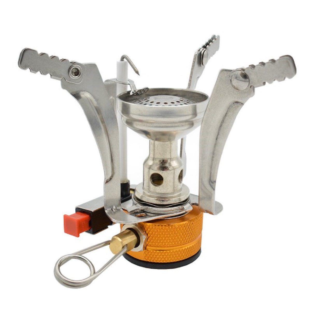 Bahama Warenvertriebs GmbH Gaskocher Mini Campingkocher faltbar (mit Piezo) für Schraubventilkartuschen
