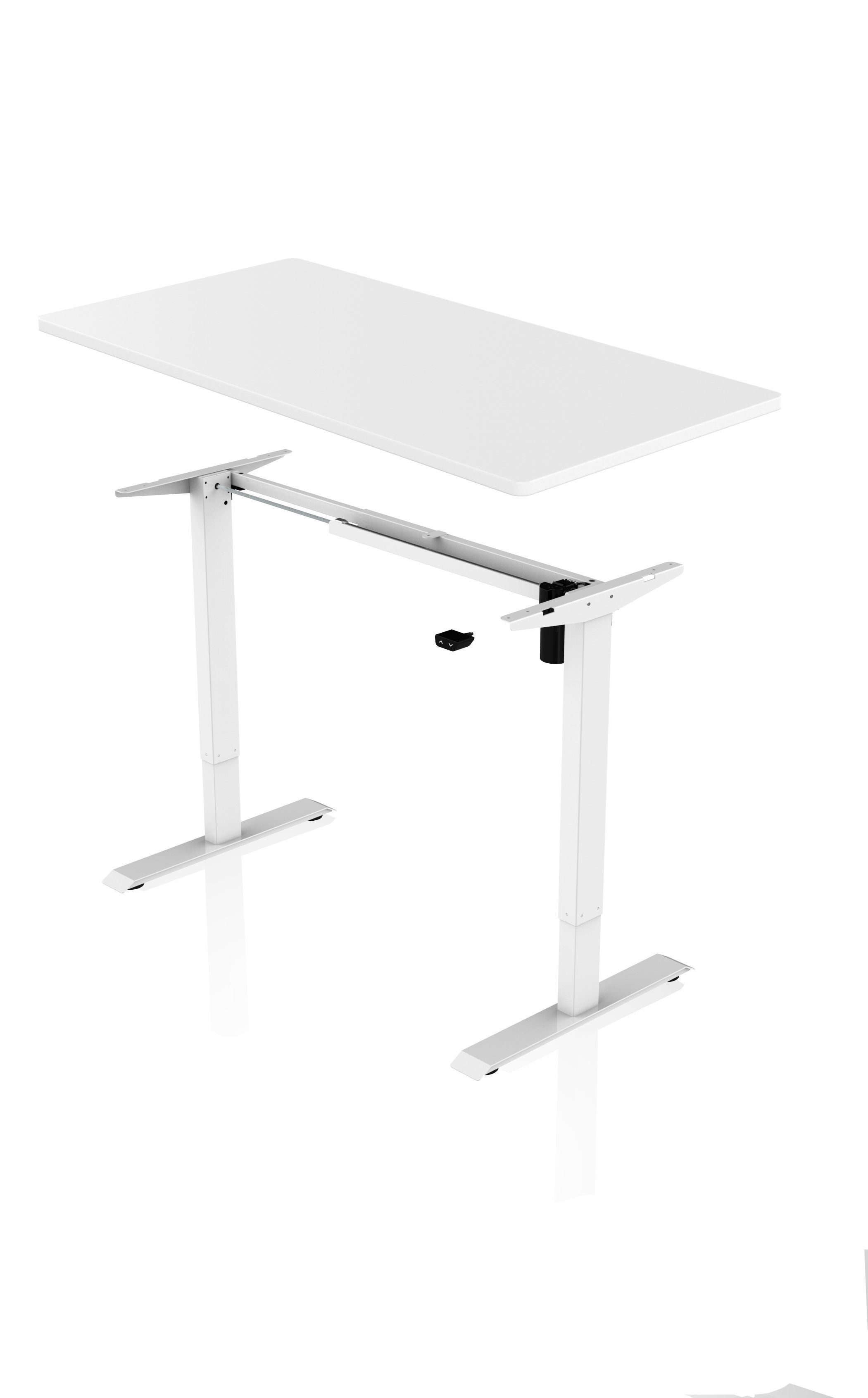 elektrisch (komplett-Set) AGIl Weiß-Weiß Schreibtisch 140*70cm - Schreibtisch höhenverstellbarer