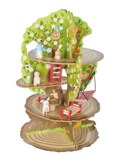 roba® Spielwelt Baumhaus 4 Jahreszeiten, Holzspielzeug-Baum mit 4 Spielseiten