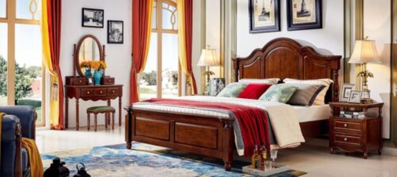 Luxus JVmoebel Bett Art deco 2x 3tlg. Schlafzimmer Schlafzimmer-Set, 180x200 Bett Nachttische