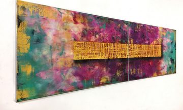 WandbilderXXL Gemälde Mystic Forces 200 x 30 cm, Abstraktes Gemälde, handgemaltes Unikat