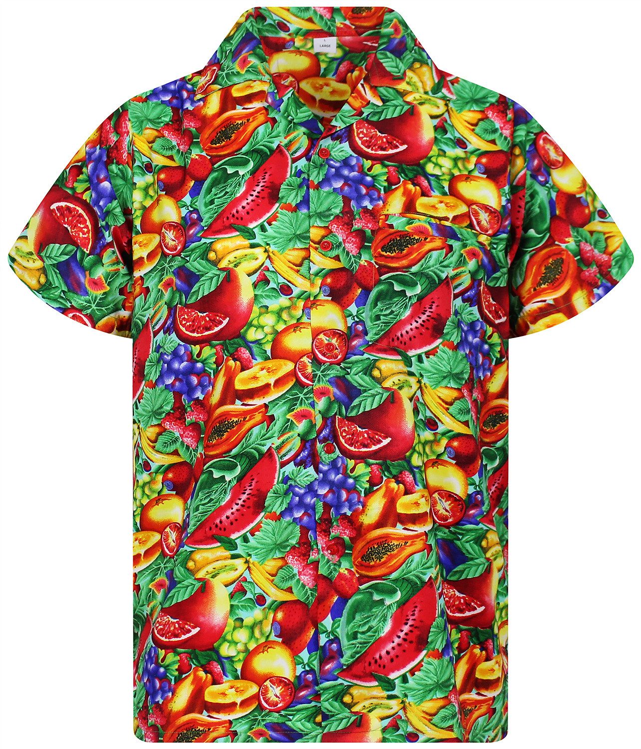 King Kameha Hawaiihemd Tutti Frutti Funky Hawaii-Hemd Kurzarm Front-Tasche günstig online kaufen