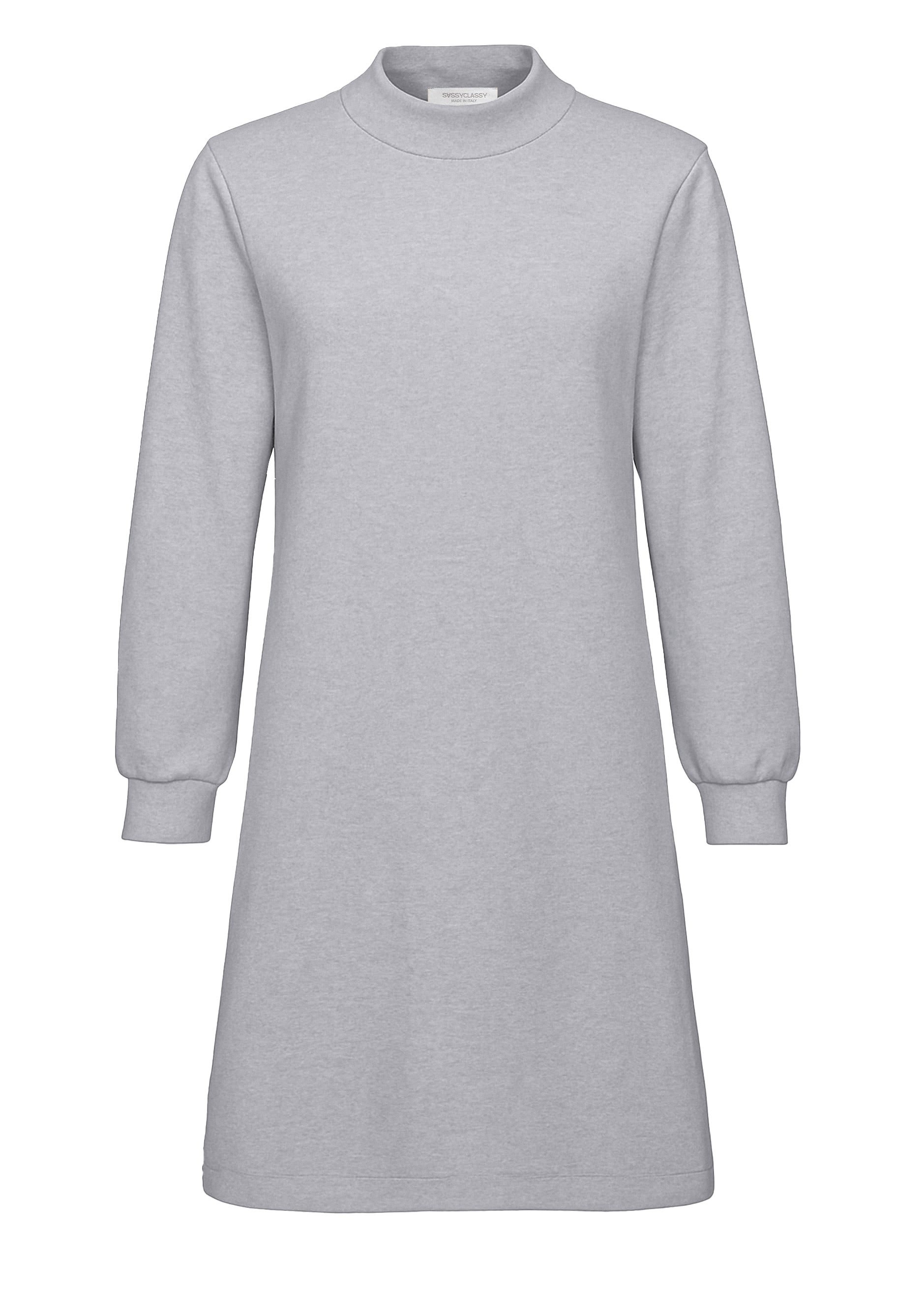 SASSYCLASSY Minikleid Sweatkleid mit Stehkragen für Damen Lässiges Kleid im günstig online kaufen