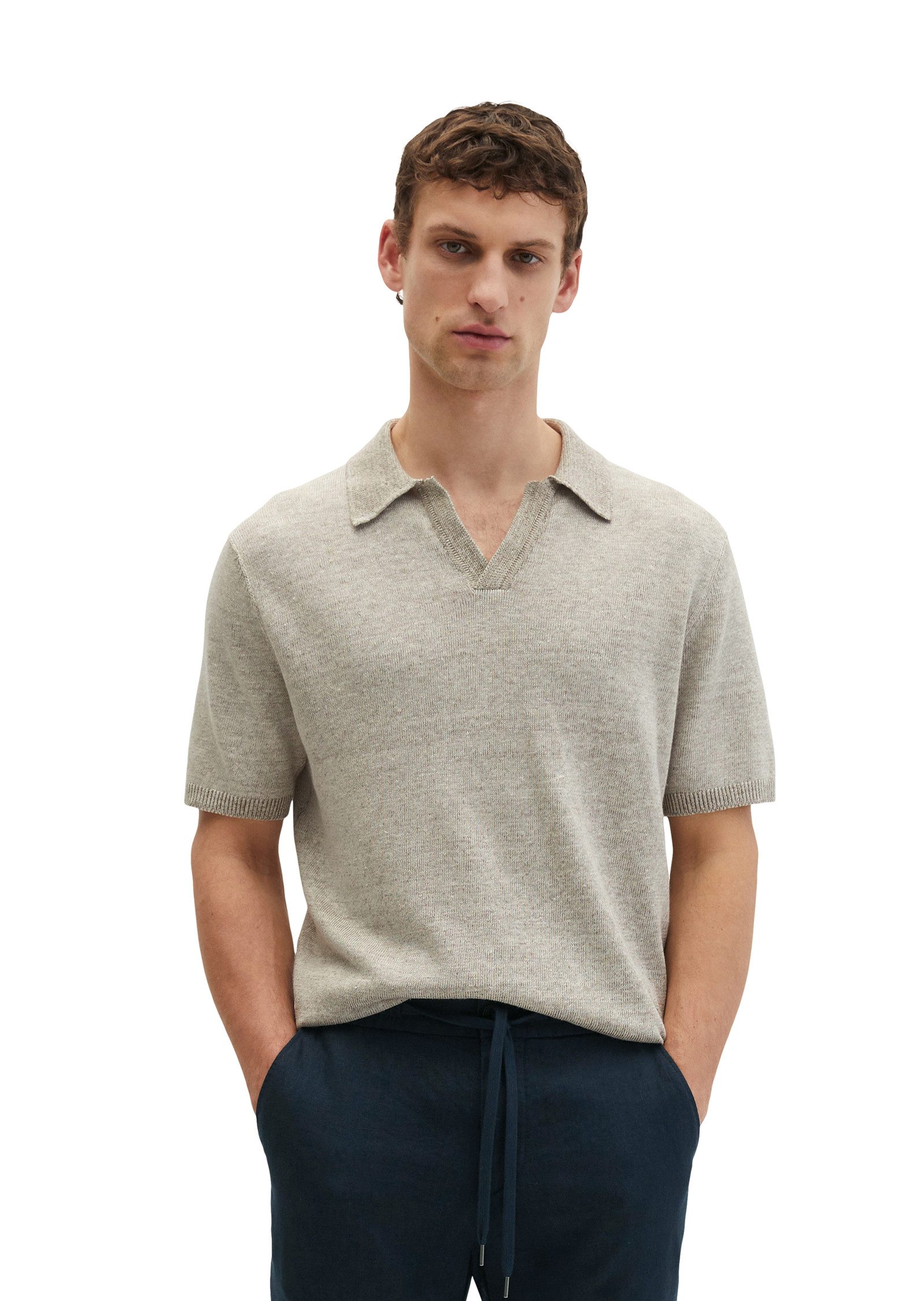 Marc O'Polo Poloshirt regular aus Bio-Baumwolle und Leinen günstig online kaufen