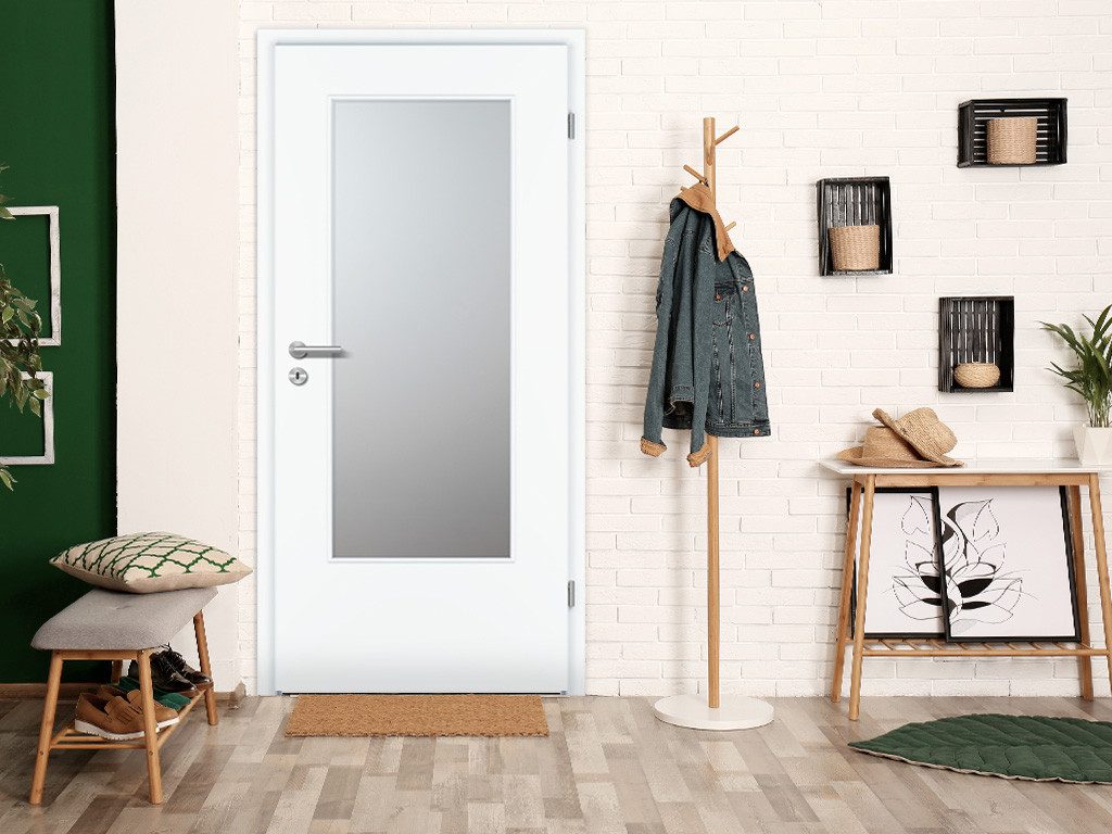 Prüm Zimmertür PRÜM Innentür mit Lichtausschnitt Standard Weiß 735×1985 mm (1-St)