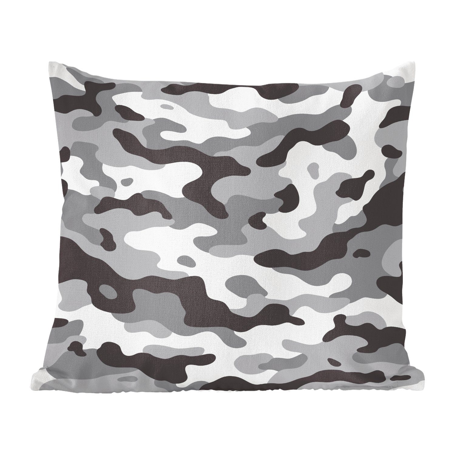 MuchoWow Dekokissen Schwarz-weißes Camouflage-Muster, Zierkissen mit Füllung für Wohzimmer, Schlafzimmer, Deko, Sofakissen