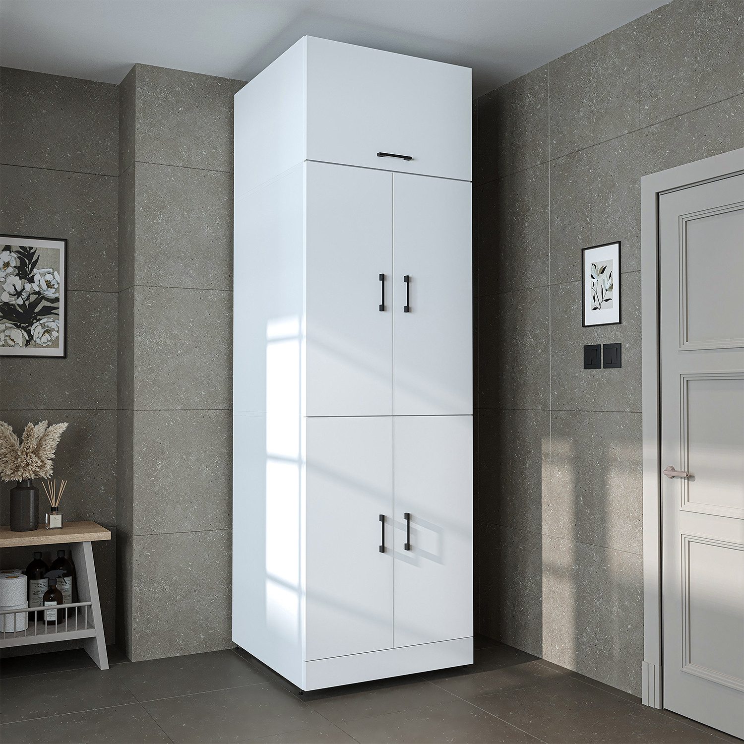 Roomart Waschmaschinenumbauschrank "DORA" (für Waschmaschine & Trockner mit günstig online kaufen