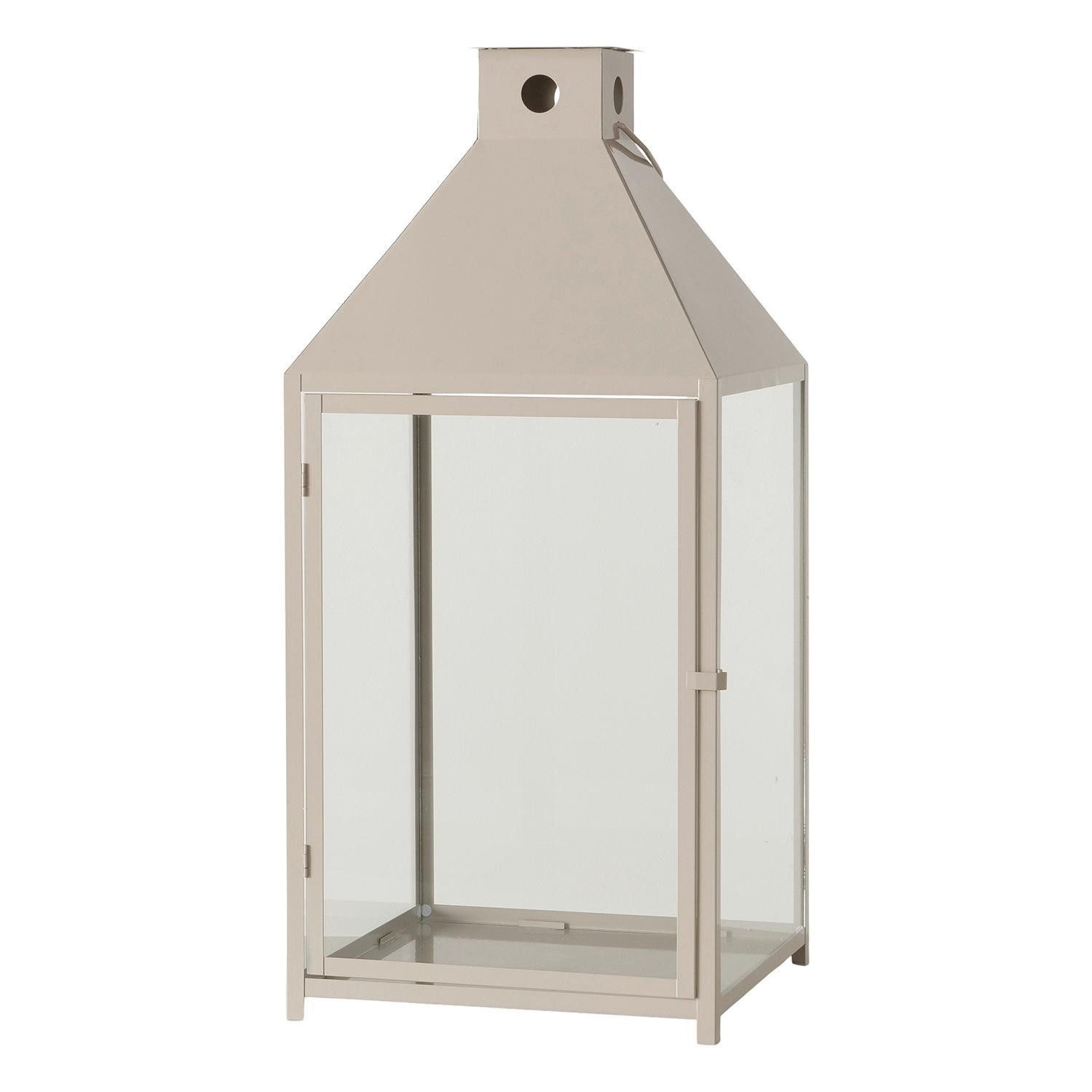 BOLTZE GRUPPE GmbH Windlicht Laterne CANDO, H 55 cm, Beige, Metall, Glas, (1 St), pulverbeschichtet
