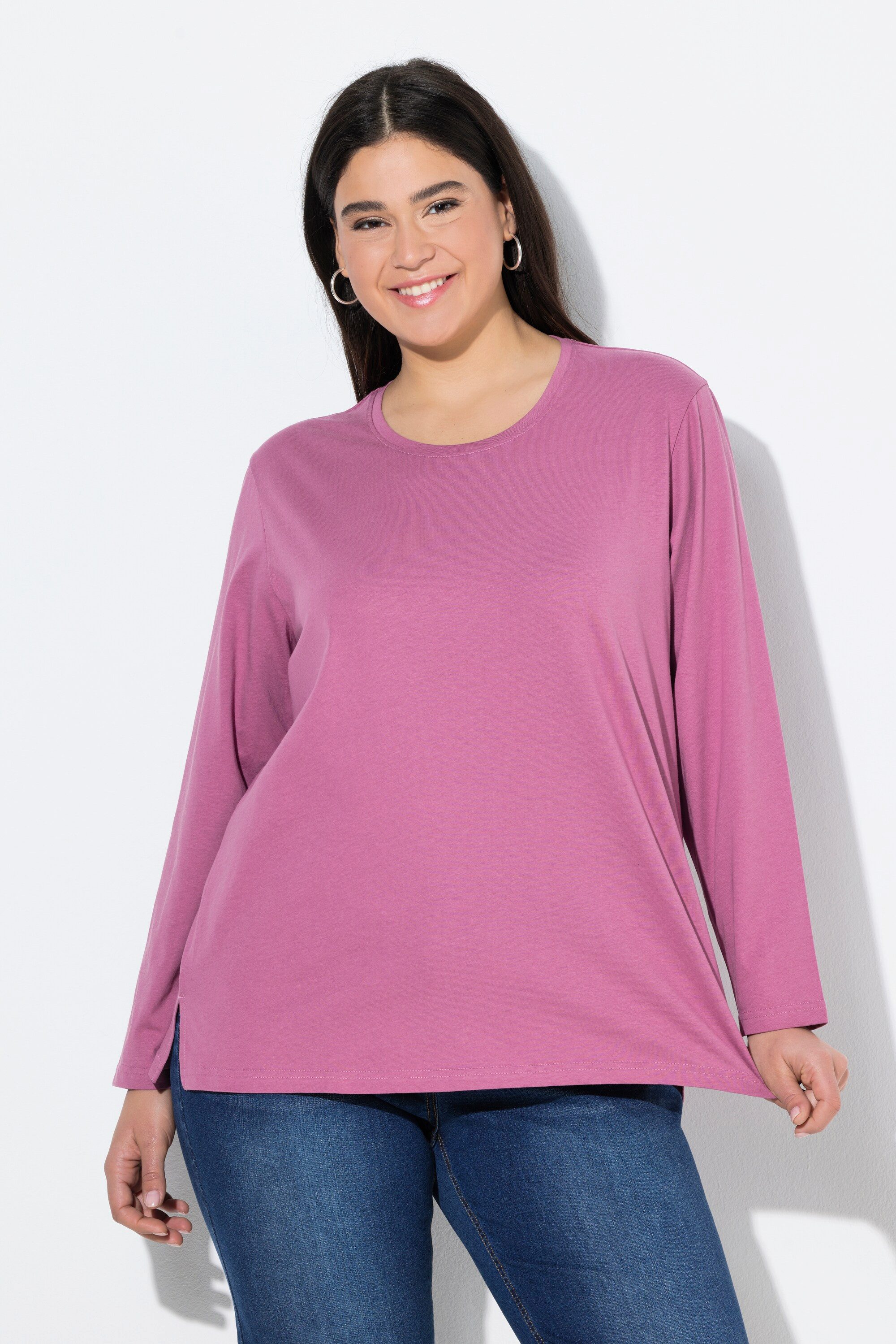 Ulla Popken T-Shirt Shirt Relaxed Rundhalsausschnitt günstig online kaufen