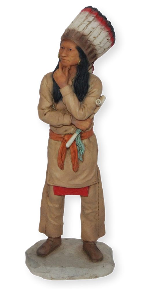 Castagna Dekofigur Figur Native American Häuptling Washakie H 18 cm stehend mit Kopfschmuck Dekofigur Native American