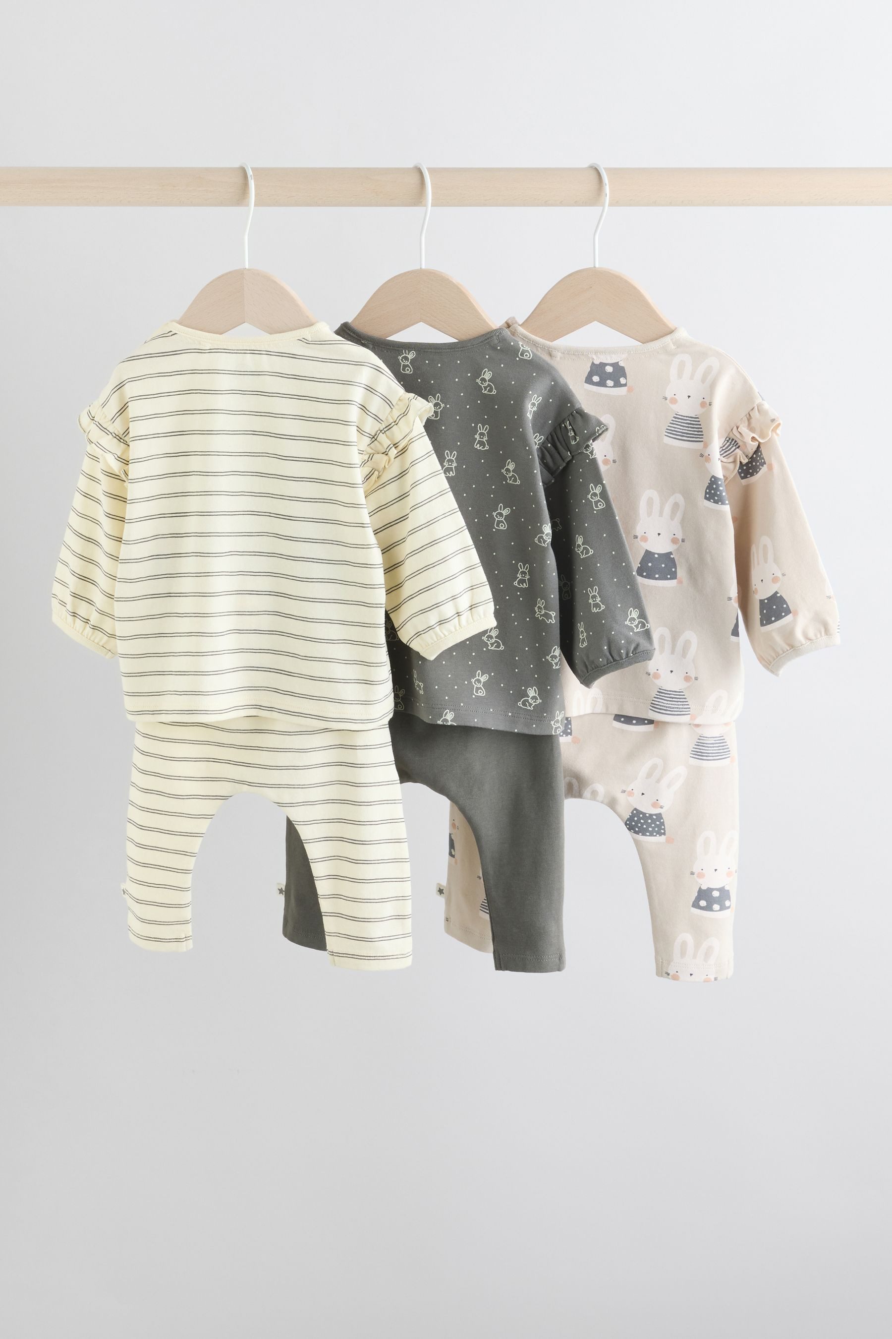 Next Shirt & Leggings Baby-Langarmshirts und Leggings, 6-teiliges Set (6-tlg)