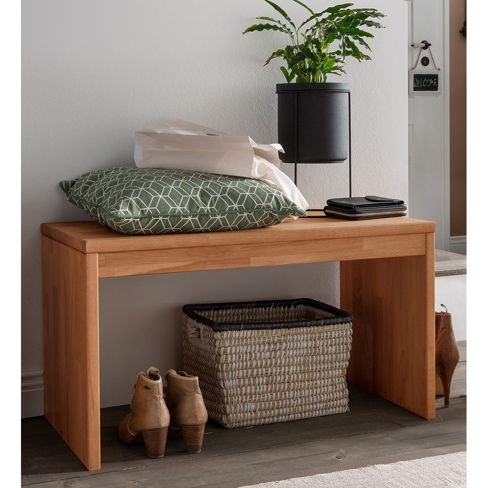 Lomadox Schuhbank CUENCA-137, Buche Massivholz, 82 cm breit, max. 200 kg belastbar