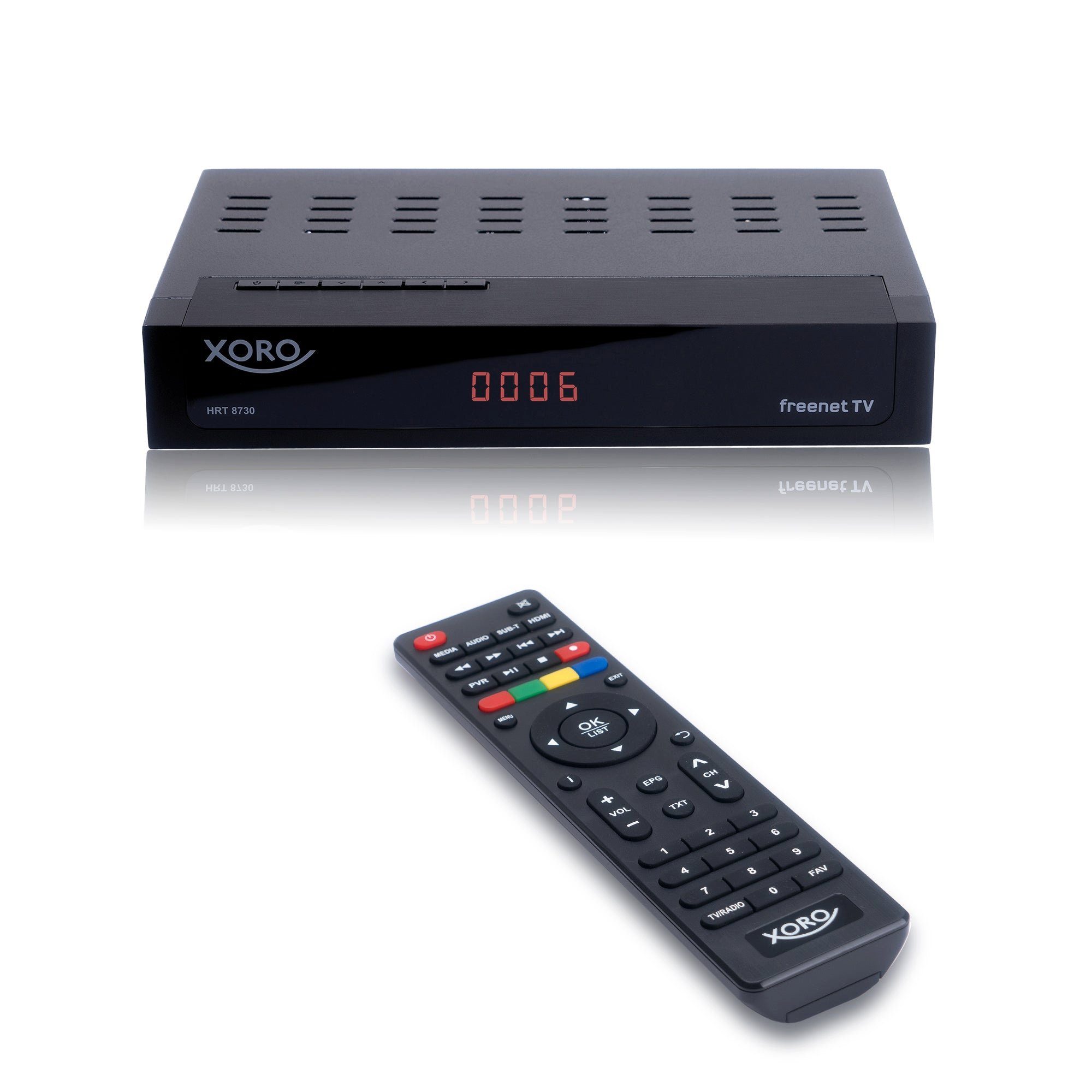 Xoro XORO HRT 8730 DVB-C/DVB-T2 HD Receiver Kabel freenet TV PVR USB Black DVB-T2 HD Receiver
