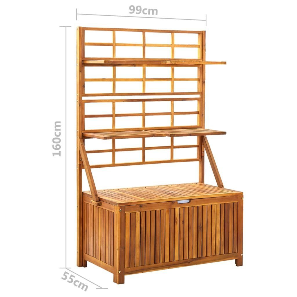 vidaXL Braun Aufbewahrungstruhe 99x55x160cm Rankgitter Massivholz mit Akazie Gartenbox