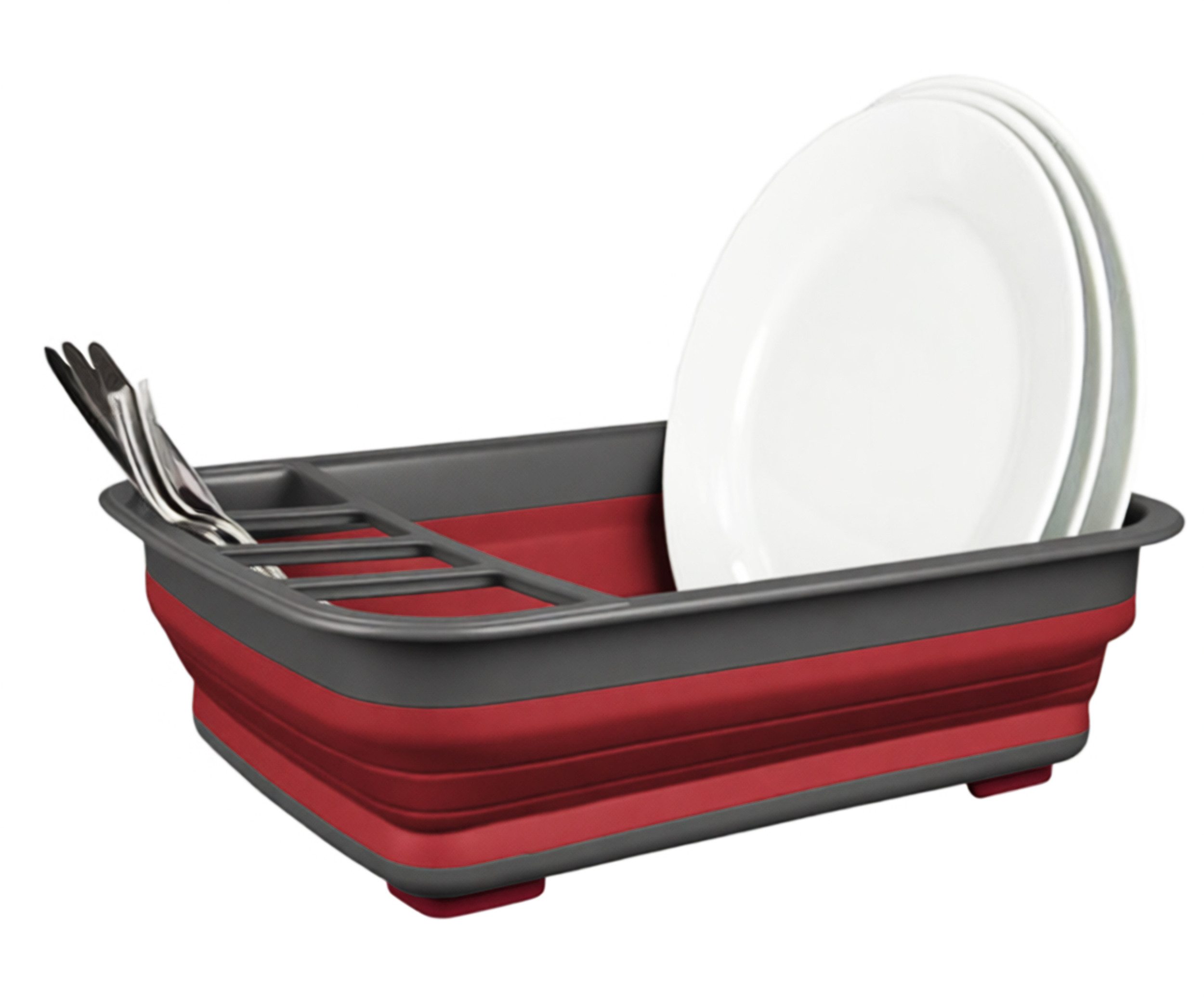 DIRT DEVIL Abtropfwanne ABTROPFGITTER faltbar 36x31cm Rot Abtropfgestell Abtropfständer 39, Geschirrständer Abtropfkorb Korb Camping