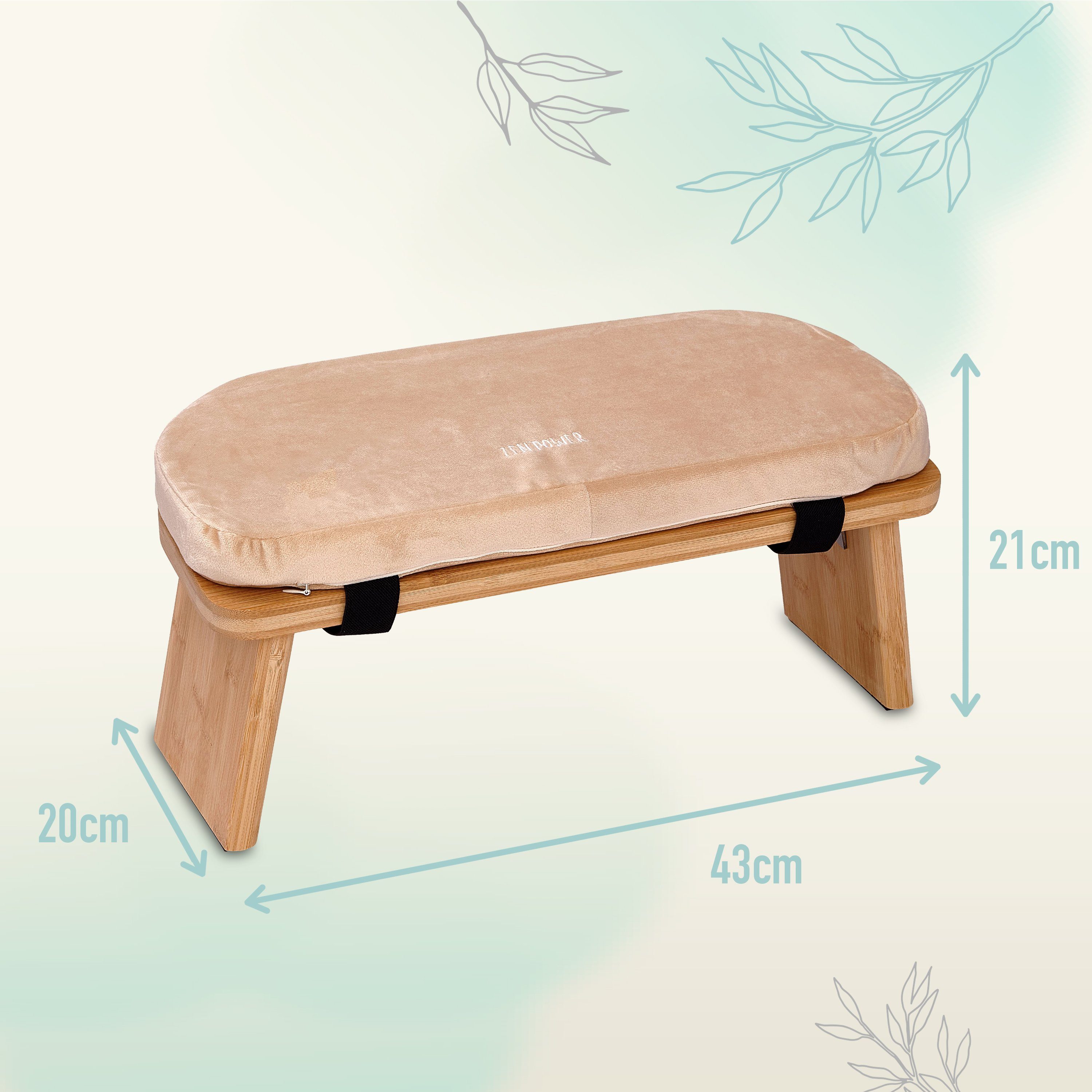 ZenPower Yogablock Meditationshocker Yogabank, zusammenklappbar, ergonomisch, stabil