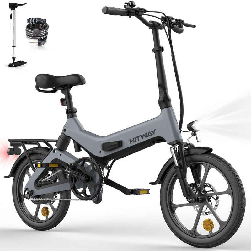 ELEKGO E-Bike 16" Elektrofahrrad mit 280,8Wh Akku max 35-70km für Erwachsene, 250W Motor, Klappfahrrad aus Magnesium mit doppelte Dämpfung