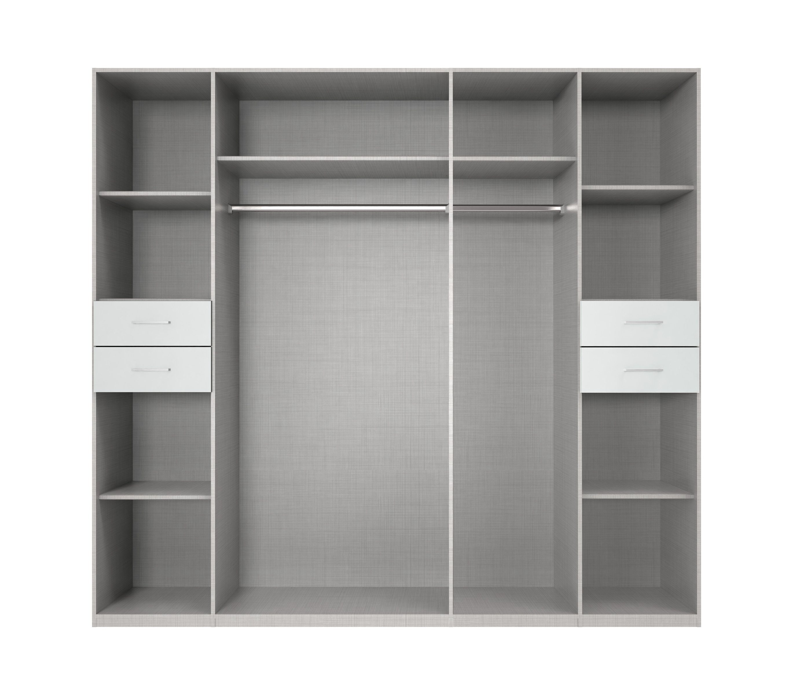 Wimex Drehtürenschrank in WEISS + GLAS WEISS - 225x208x58cm (BxHxT)
