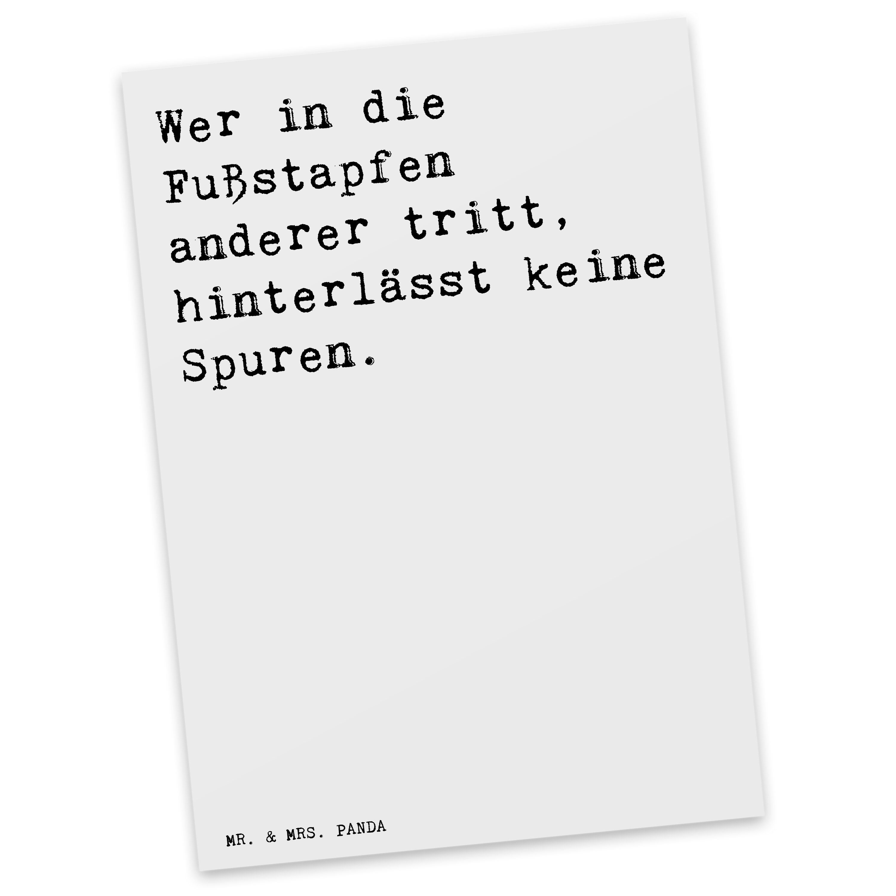Mr. & Mrs. Panda Postkarte »Wer in die Fußstapfen... Weiß Geschenk