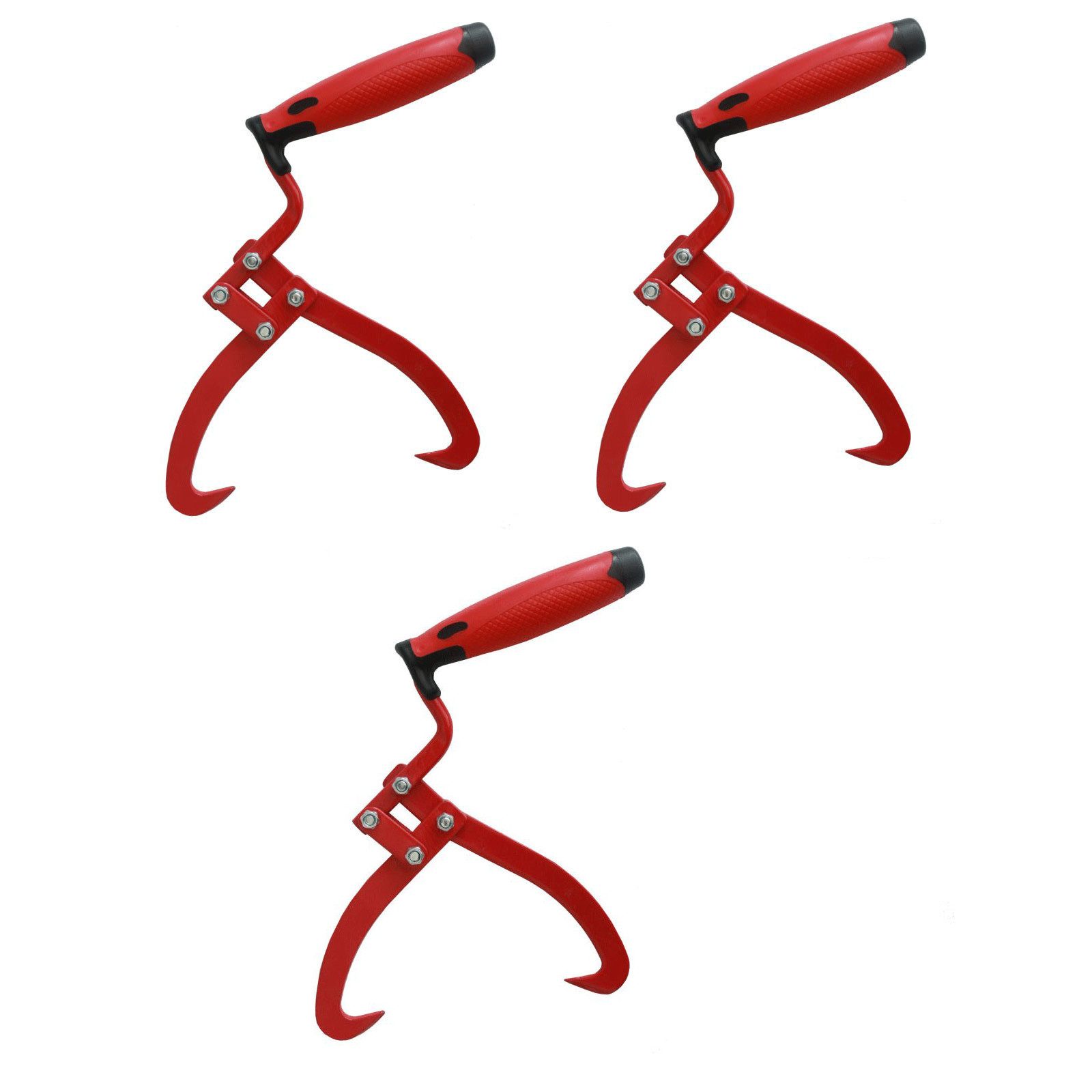TRUTZHOLM Handpackzange Packzange Holzzange Handhebehaken Sappie Holzgreifer Forstzange, Öffnungsweite max. 18 cm, Produkt, -], 3er Set, ergonimscher Griff