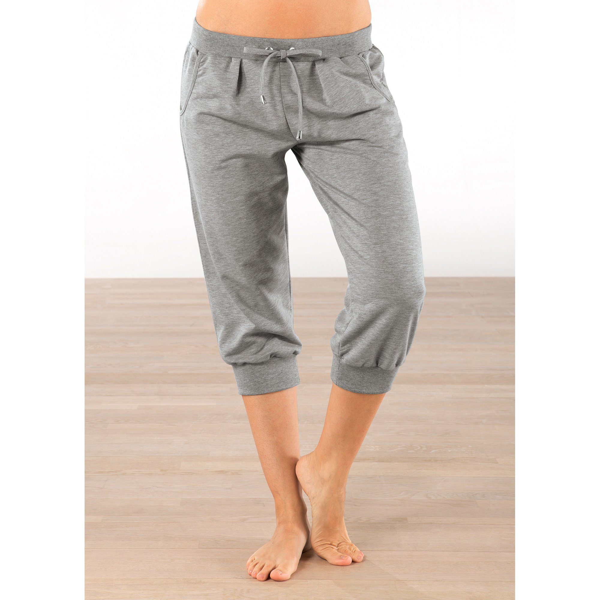 Erwin Müller Jogginghose Damen-Caprihose Uni